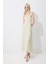 U Yaka Puantiyeli Bürümcük Askılı Maxi Elbise E9852AX25SM 12