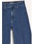Culotte Yüksek Bel Crop Fit Crop Jean Kar Yıkamalı Pantolon E9160AX25AU 17
