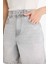 Yüksek Bel Cepli Jean Bermuda Şort E4701AX25SM 11