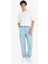 %100 Pamuk Relax Fit Rahat Kesim Düz Paça Kargo Cepli Jean Yıkamalı Pantolon F2381AX25SP 8