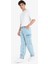 %100 Pamuk Relax Fit Rahat Kesim Düz Paça Kargo Cepli Jean Yıkamalı Pantolon F2381AX25SP 9