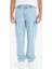 %100 Pamuk Relax Fit Rahat Kesim Düz Paça Kargo Cepli Jean Yıkamalı Pantolon F2381AX25SP 11