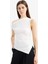 Slim Fit Dar Kesim Tek Omuzlu Ribana Bluz F2453AX25SM 16