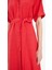 Gömlek Yaka Kuşaklı Kısa Kollu Kırmızı Midi Yazlık Elbise F2113AX25SM 9