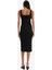 Bodycon Vücudu Saran Kare Yaka Basic Düz Fitilli Kaşkorse Askılı Midi Siyah Yazlık Elbise Z7577AZ25SM 12
