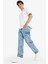 %100 Pamuk Relax Fit Kargo Cepli Geniş Paça Jean Pantolon F2987AX25AU 9
