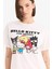 Hello Kitty Oversize Geniş Kalıp Sırt Baskılı Kısa Kollu Tişört E6157AX25SM 12
