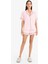 Regular Fit Pijama Takımı Çizgili Kısa Kollu Üst Esnek Şort-Fall in Love B8720AX25SM 7