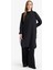 Regular Fit Basic Düz Yanları Bağcıklı Uzun Kollu Tesettür Gömlek Tunik F2182AX25SM 7