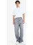 %100 Pamuk Skater Fit Geniş Kalıp Yüksek Bel Geniş Paça Jean Pantolon F3927AX25SM 9