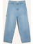 %100 Pamuk Skater Fit Geniş Kalıp Yüksek Bel Geniş Paça Jean Pantolon F3925AX25SM 17