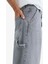 %100 Pamuk Skater Fit Geniş Kalıp Yüksek Bel Geniş Paça Jean Pantolon F3927AX25SM 14