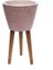 Aspen Ahşap Ayaklı Beton Saksı Pembe Gri 1