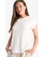 Bağcıklı Yaka Bürümcük Kısa Kollu Tişört F2767AX25SM 8