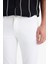 Slim Fit Dar Kesim Beyaz Jean Bermuda Şort 13