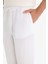%100 Keten Relax Fit Üç Cepli Geniş Paça Pantolon F4601AX25HS 14