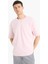 Oversize Geniş Kalıp Bisiklet Yaka Basic Düz Kısa Kollu Tişört E9798AX25SP 12