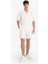 %100 Pamuk Yazlık Relax Fit Rahat Beyaz Jean Bermuda Şort Z4460AZ25SM 12