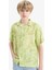 Erkek Çocuk Oversize Geniş Kalıp Polo Yaka Desenli Viskon Kısa Kollu Gömlek F5673A825HS 10