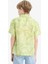 Erkek Çocuk Oversize Geniş Kalıp Polo Yaka Desenli Viskon Kısa Kollu Gömlek F5673A825HS 12