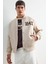 Regular Fit Bomber Kolej Yaka Nakış Detaylı İç Cepli Çıtçıtlı Mont F5096AX25AU 10