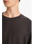 Boxy Fit Rahat Kesim Bisiklet Yaka Yumuşak Kumaş Basic Düz Sweatshirt F4642AX25AU 13