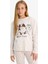 Kız Çocuk Pijama Takımı Köpek Baskılı Uzun Kollu Üst Desenli Uzun Alt F1084A825AU 11