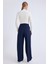 Düğme Detaylı Geniş Paça Pantolon 4