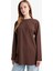 Regular Fit Bisiklet Yaka Uzun Kollu Tişört Tunik D4897AX25AU 9