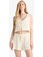 Coool Loose Fit V Yaka Triko Görünümlü Önden Bağlamalı Kolsuz Bluz F6260AX25SM 9