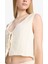 Coool Loose Fit V Yaka Triko Görünümlü Önden Bağlamalı Kolsuz Bluz F6260AX25SM 12