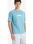 %100 Pamuk Boxy Fit Bisiklet Yaka Baskılı Kısa Kollu Tişört F6122AX25SM 9