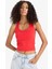 Slim Fit Dar Kesim Crop Halter Yaka Kırmızı Bluz F6279AX25SM 16