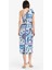 Regular Fit Tropikal Desenli Tek Omuzlu Poplin Plaj Elbisesi-Fall in Love F6296AX25HS 15