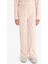 Kız Çocuk Pijama Takımı Fitilli Kaşkorse Kalp Desenli Uzun Kollu Üst Uzun Alt F7276A825AU 13