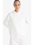 Relax Fit Kapüşonlu Basic Düz Kalın Sweatshirt D9935AX25WN 7