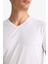 Slim Fit Dar Kesim V Yaka Üst L4884AZ25AU 13