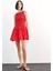 Yuvarlak Yaka Gipeli Kırmızı Mini Elbise F7542AX25SM 12