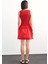 Yuvarlak Yaka Gipeli Kırmızı Mini Elbise F7542AX25SM 16