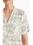 Pijama Takımı Regular Fit Viskon Desenli Kısa Kollu Üst Uzun Alt-Fall in Love F7556AX25AU 12