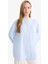 Relax Fit Bisiklet Yaka Gofre Dokulu Uzun Kollu Tunik D4145AX25AU 10