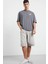 %100 Pamuk Baggy Fit Jean Bermuda Şort F7866AX25HS 9