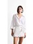 Bağlamalı Beyaz Mini Şort Etek F8337AX25SM 12