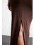 Slim Fit Dar Kesim Yırtmaçlı Midi Etek F8335AX25SM 12