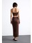 Slim Fit Dar Kesim Yırtmaçlı Midi Etek F8335AX25SM 14