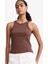 Slim Fit Dar Kesim Bisiklet Yaka Fitilli Kaşkorse Atlet F4994AX25AU 11
