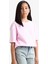 Kız Çocuk Oversize Geniş Kalıp Bisiklet Yaka Basic Düz Kısa Kollu Tişört F8487A825HS 11