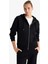 Relax Fit Kapüşonlu Basic Düz Kalın Fermuarlı Sweatshirt C1809AX25AU 11