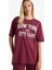 Oversize Geniş Kalıp Bisiklet Yaka Baskılı Kısa Kollu Tişört 11