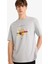 Boxy Fit Bisiklet Yaka Baskılı Kısa Kollu Tişört F8567AX25HS 7